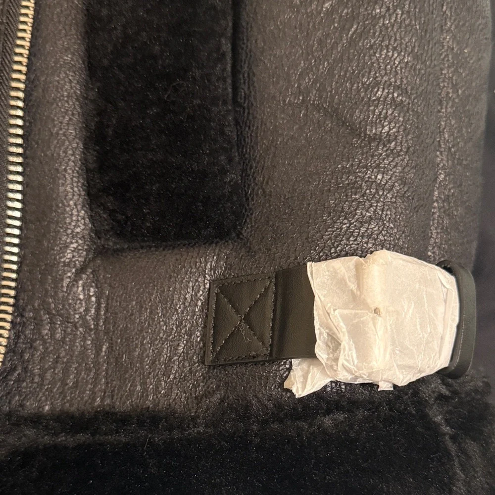 NEW BLANK NYC Black Sherpa Moto Vest retail $175 - Picture 11 of 11